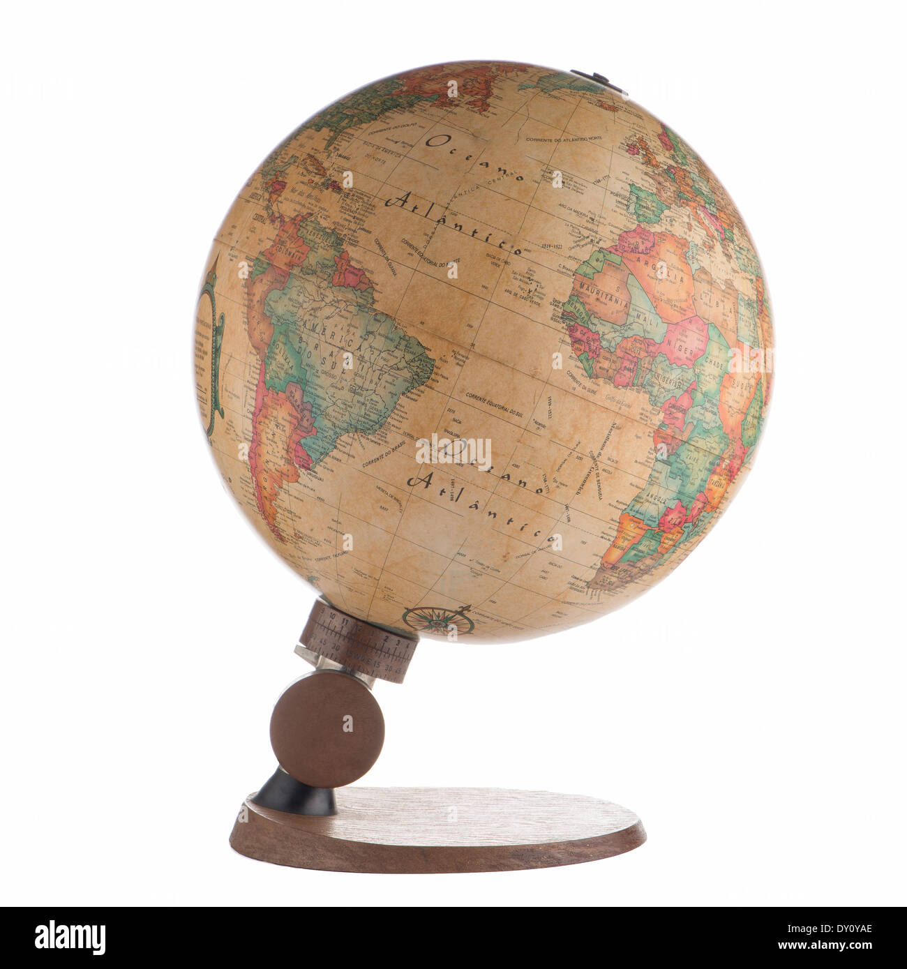 Old globe isolated on white background Stock Photo - Alamy