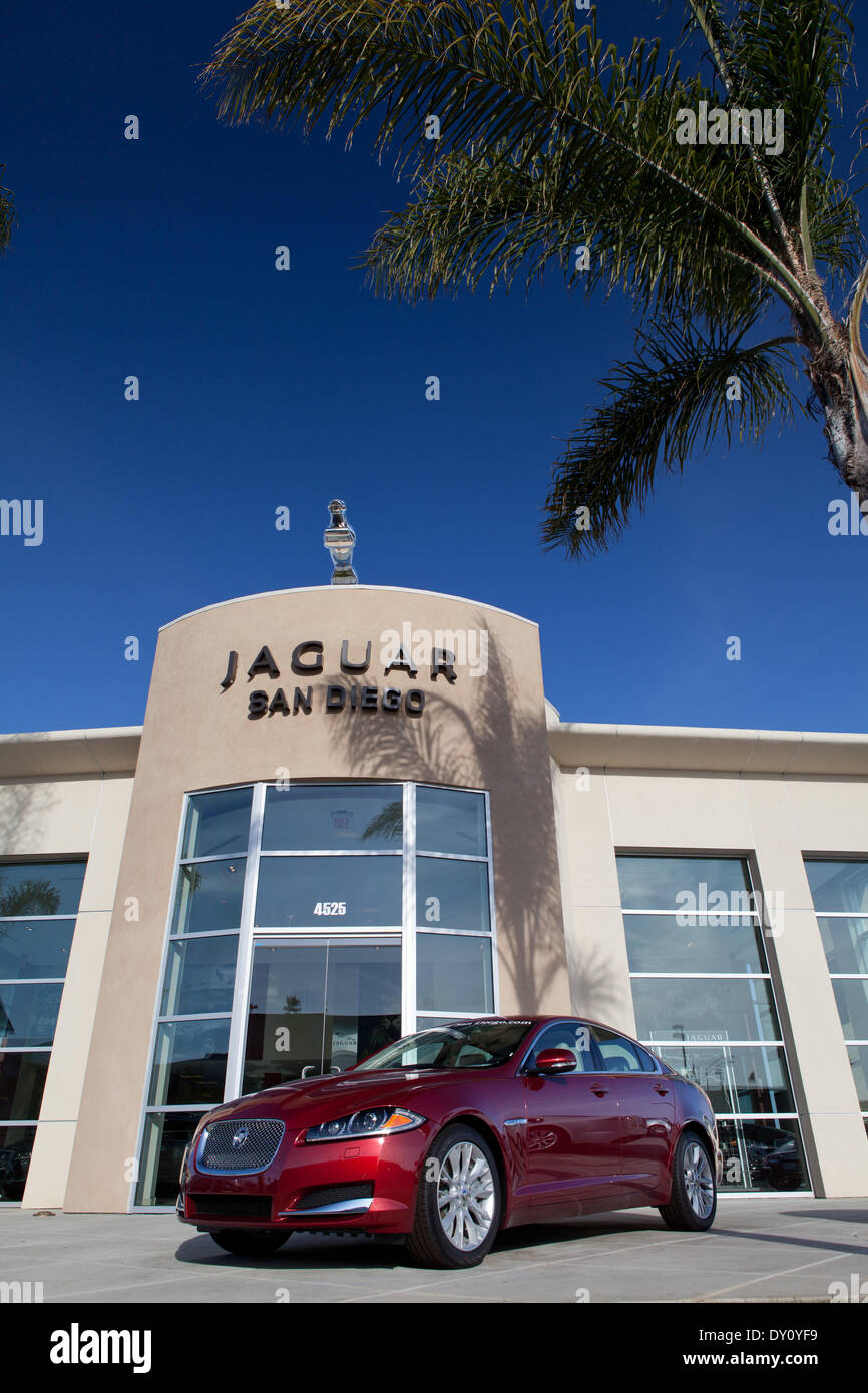 Brand new car at the Jaguar San Diego in Kearny Mesa, in March 2013. Stock Photo