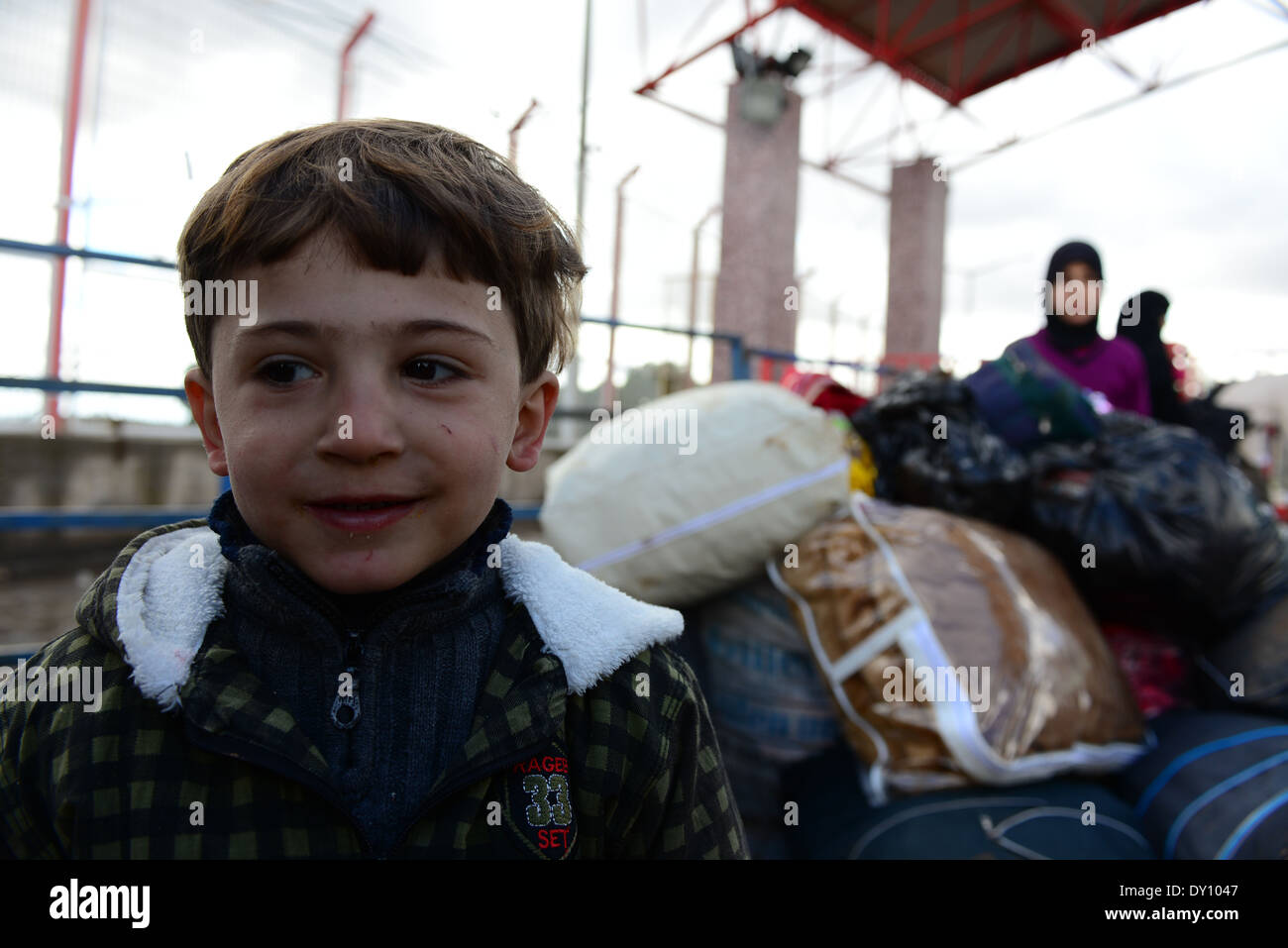 Series of portraits of children syrian refugees Stock Photo