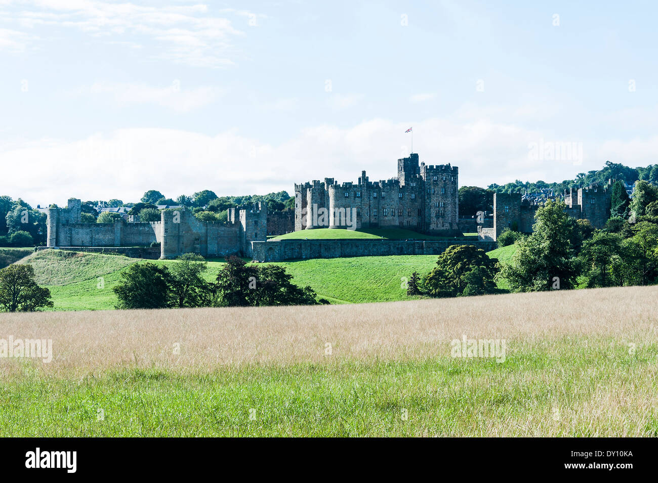 The Beautiful Historic Alnwick Castle in Parkland in Northumberland England United Kingdom UK Stock Photo