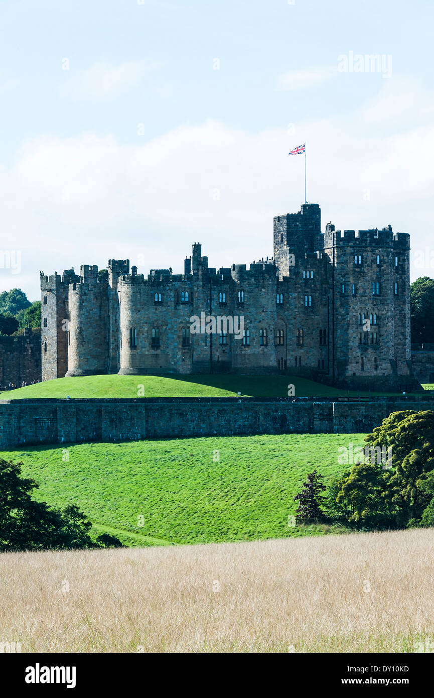 The Beautiful Historic Alnwick Castle in Parkland in Northumberland England United Kingdom UK Stock Photo