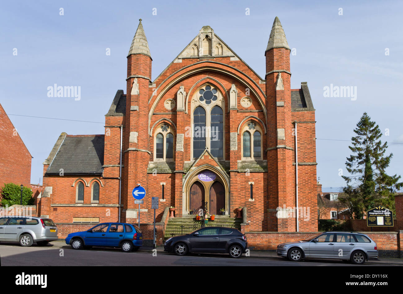 Victoria Road Congregational Church, Northampton, UK; designed by local architect Matthew Holding. Stock Photo