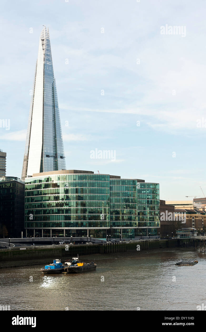 The Shard Skyscraper Building near The South Bank and London Bridge with the River Thames London England United Kingdom UK Stock Photo
