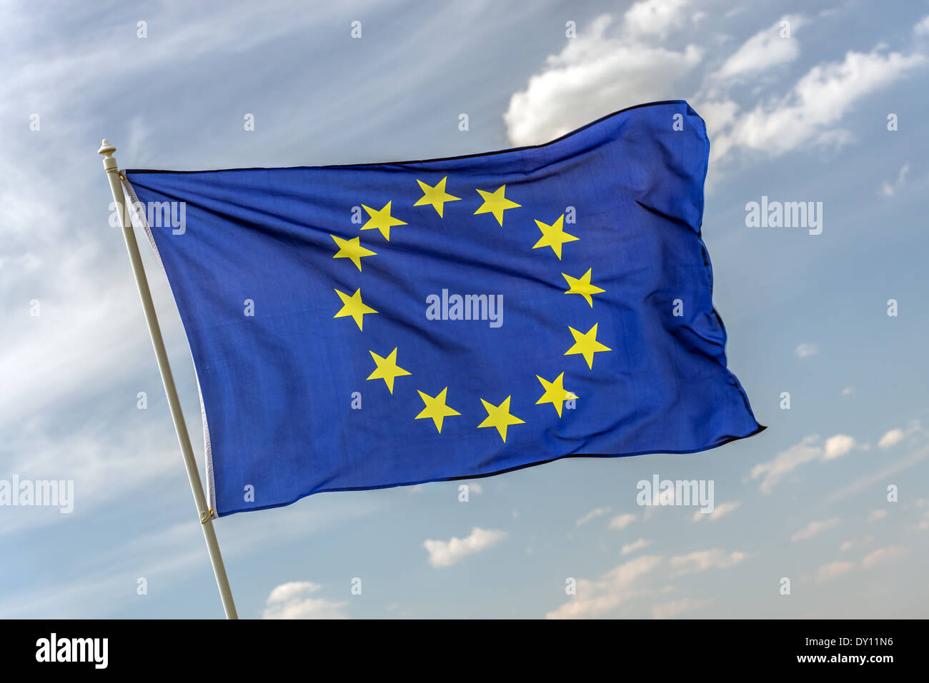 flag of europe union closeup Stock Photo