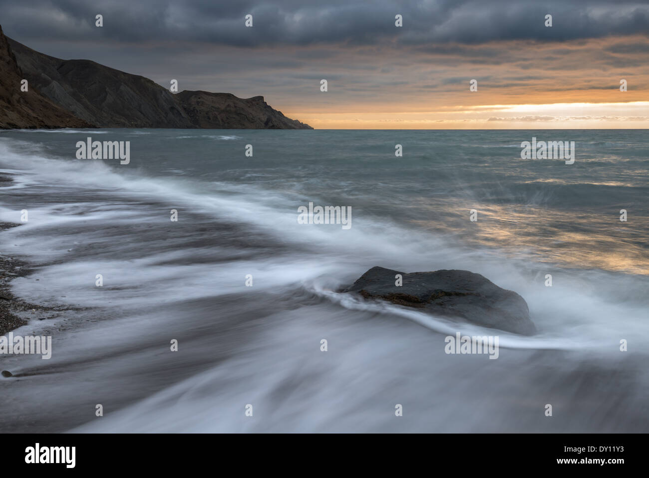 Sea beach on sunset time Stock Photo