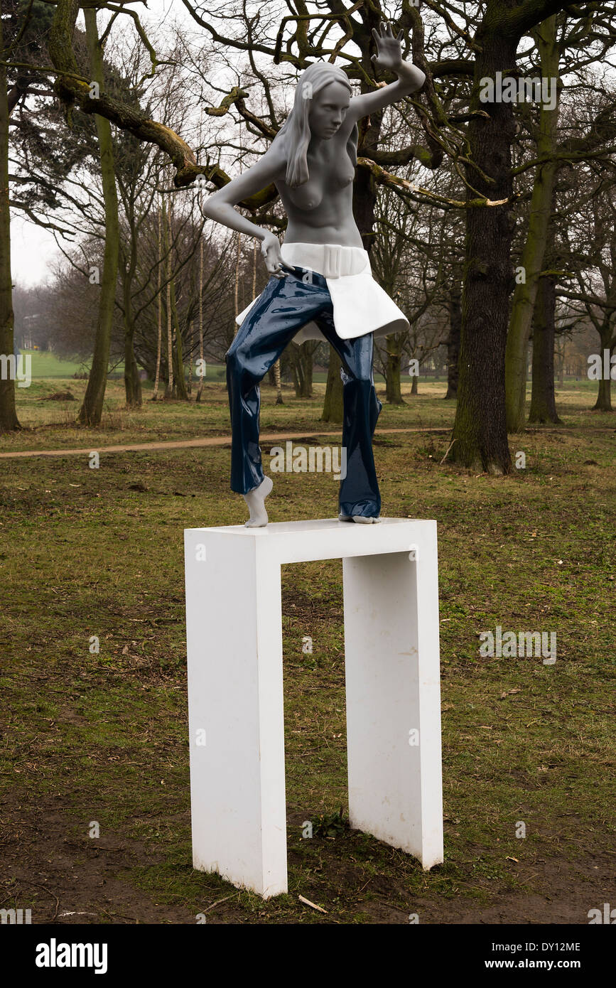 The Beautiful Sculpture Woodland Spirit Diana , Lakeside Yorkshire Sculpture Park West Bretton Wakefield England United Kingdom Stock Photo