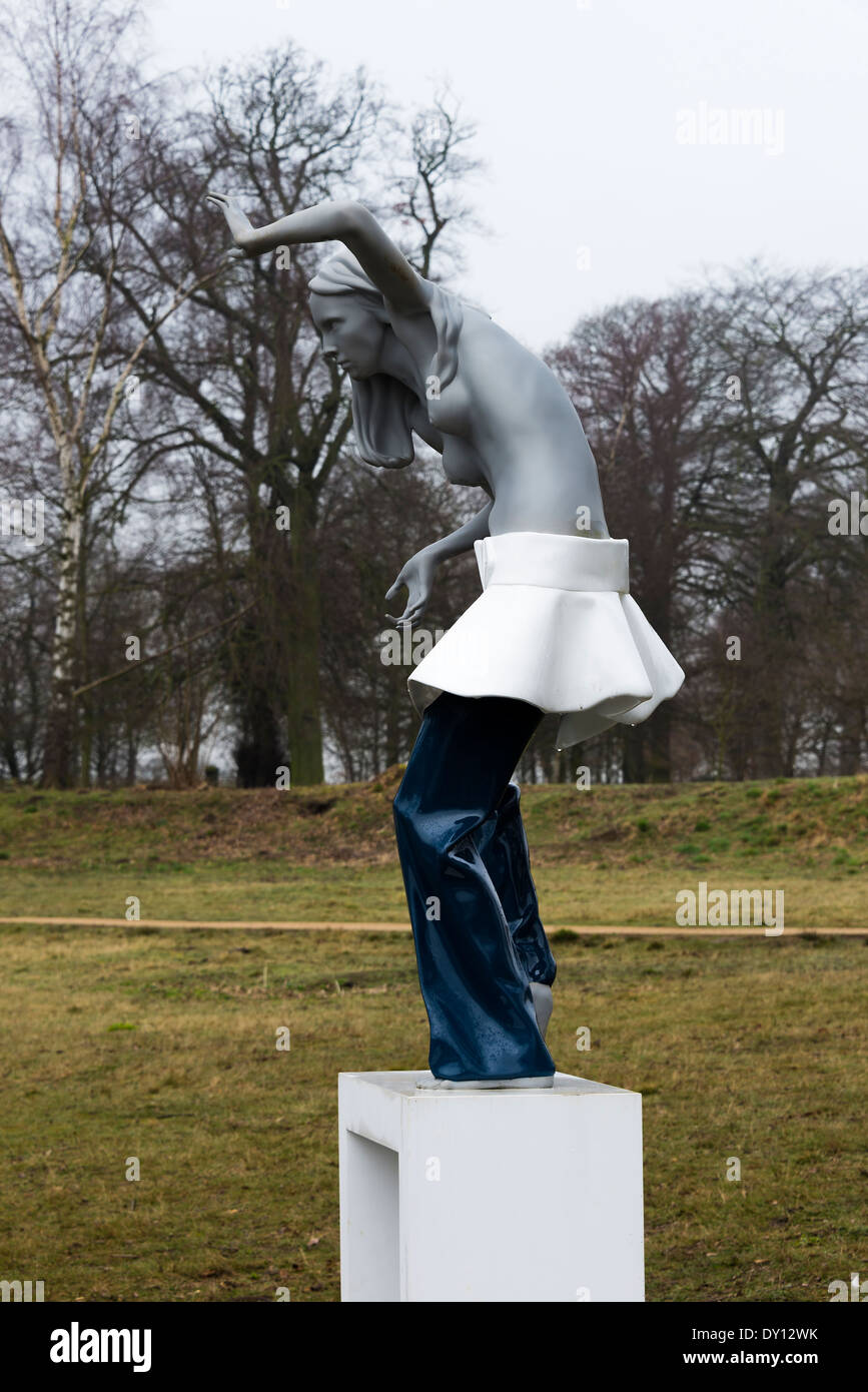 The Beautiful Sculpture Woodland Spirit Diana , Lakeside Yorkshire Sculpture Park West Bretton Wakefield England United Kingdom Stock Photo