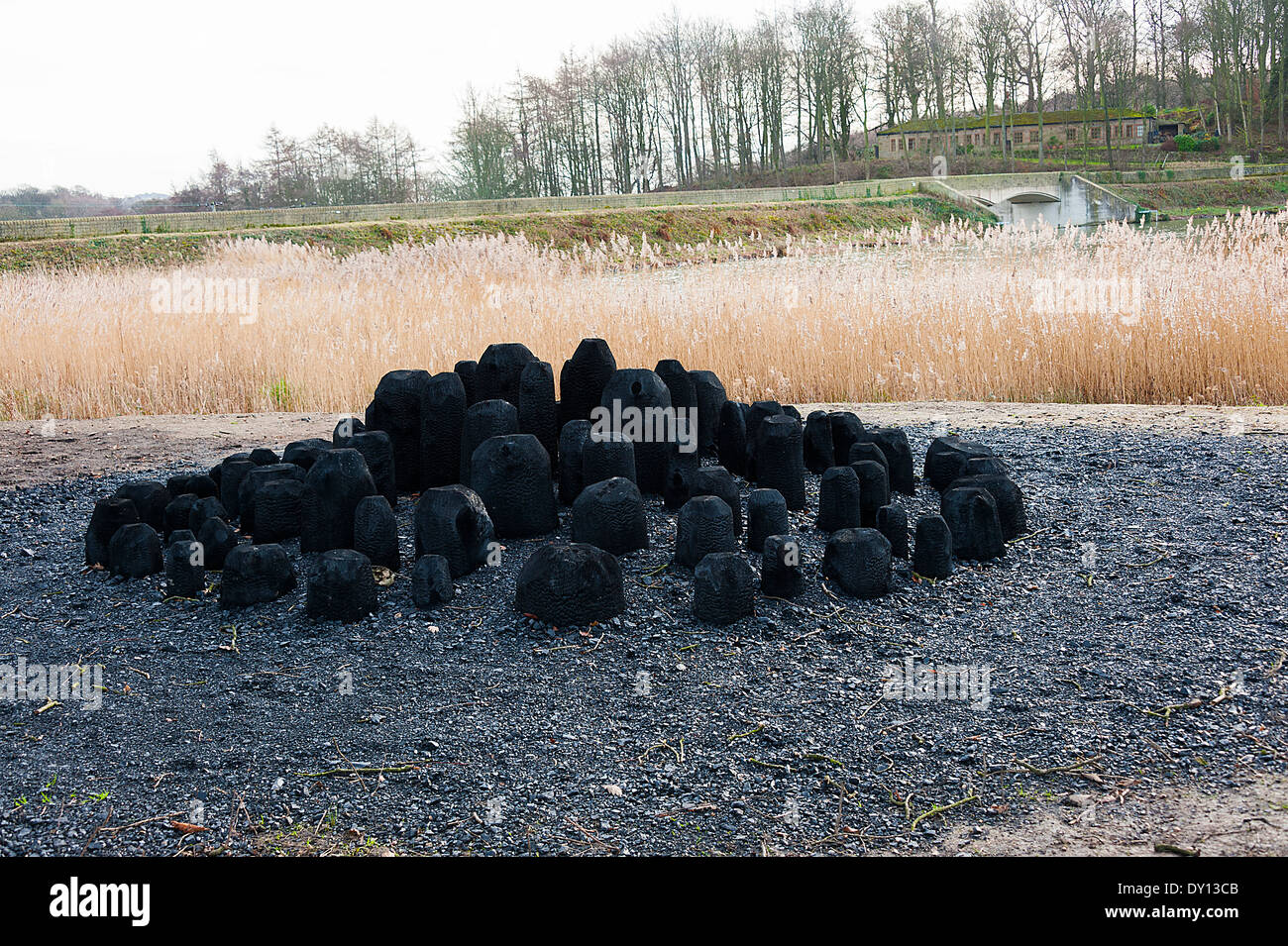 The Sculpture Black Mound by David Nash at The Yorkshire Sculpture Park