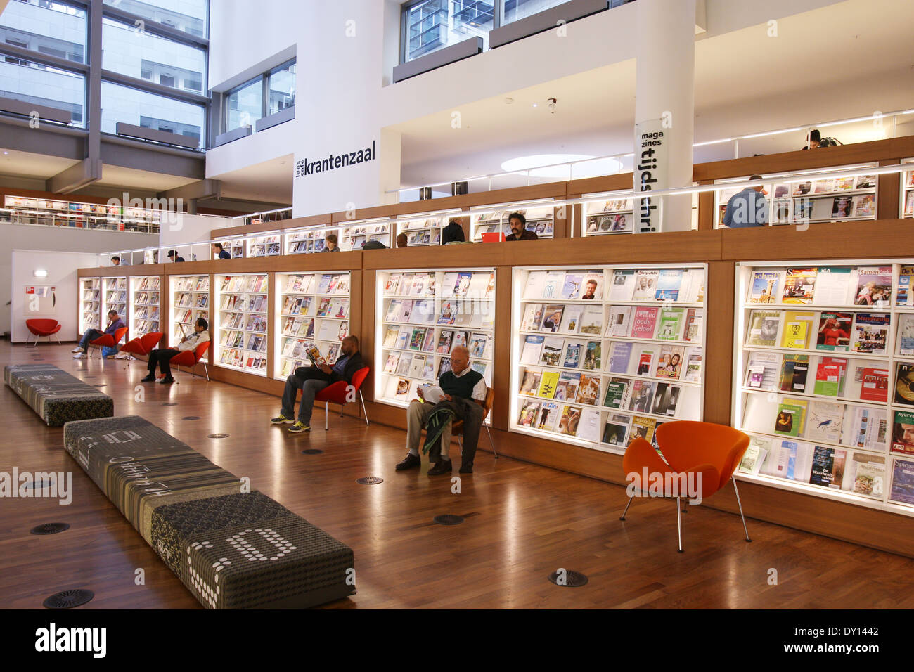 The Amsterdam Central Public Library, designed by German architect Jo Coenen Stock Photo