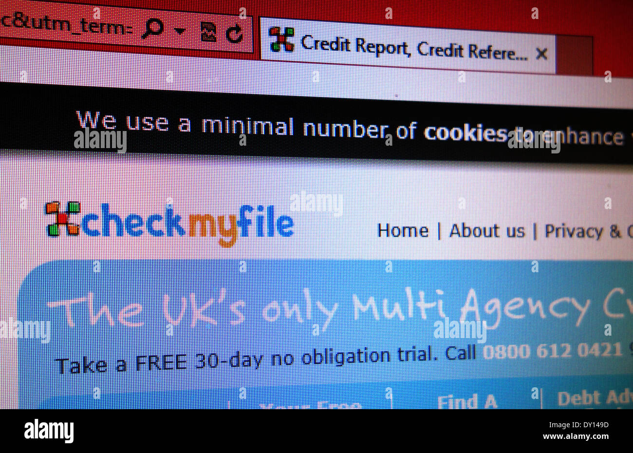 checkmyfile online credit report company Stock Photo