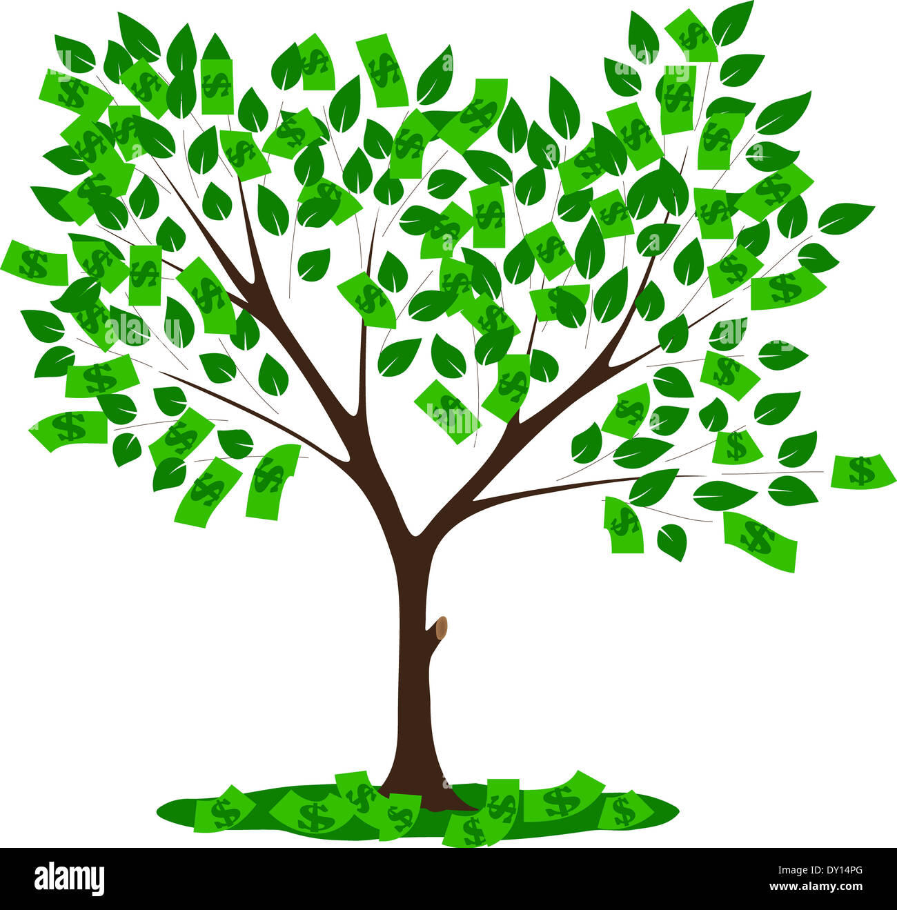 money tree with leaves and dollars vector illustration Stock Photo - Alamy money tree with leaves and dollars vector illustration Stock Photo - Alamy