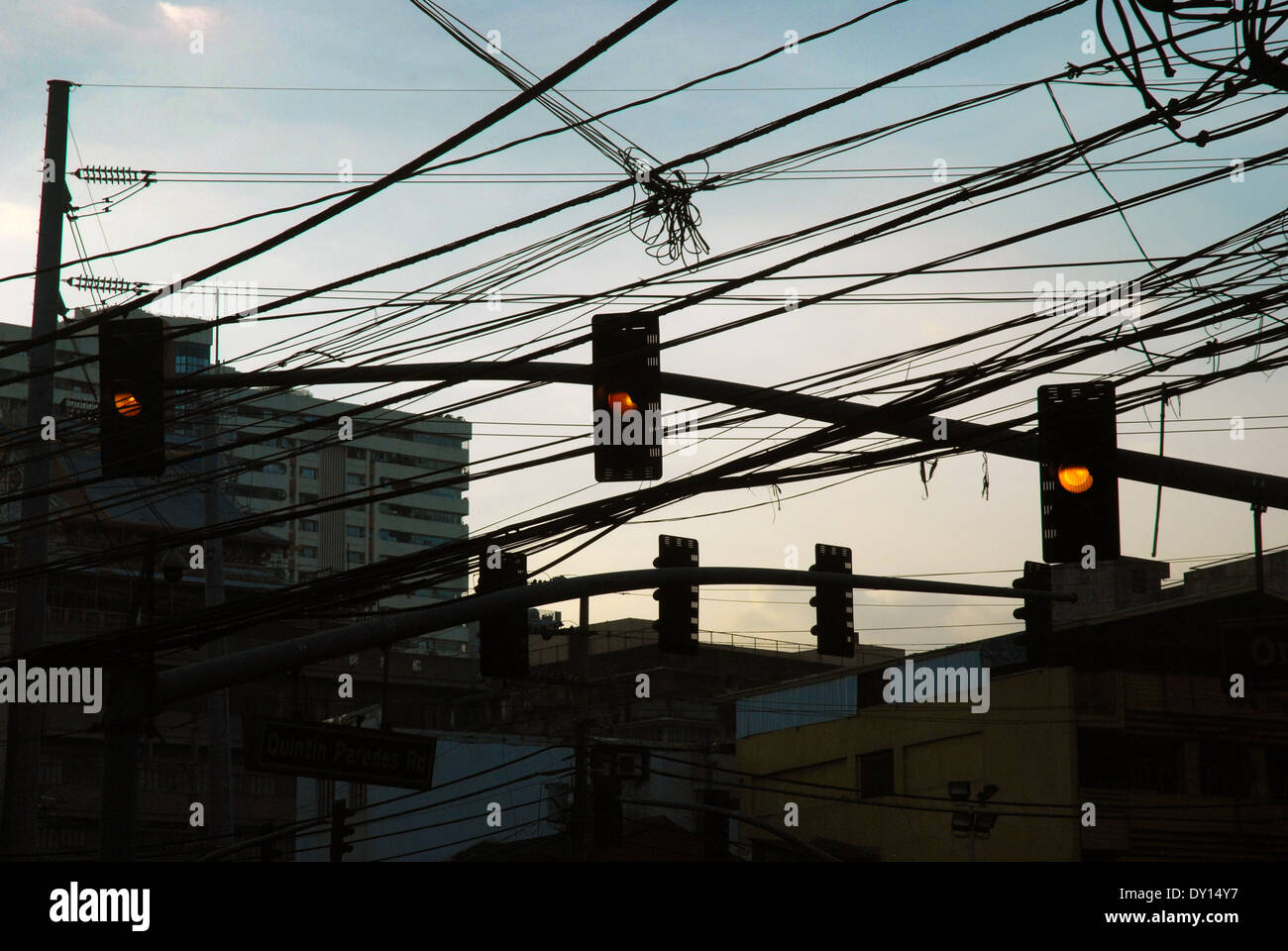 Power lines in the street, Manila, Philippines, Asia Stock Photo Alamy