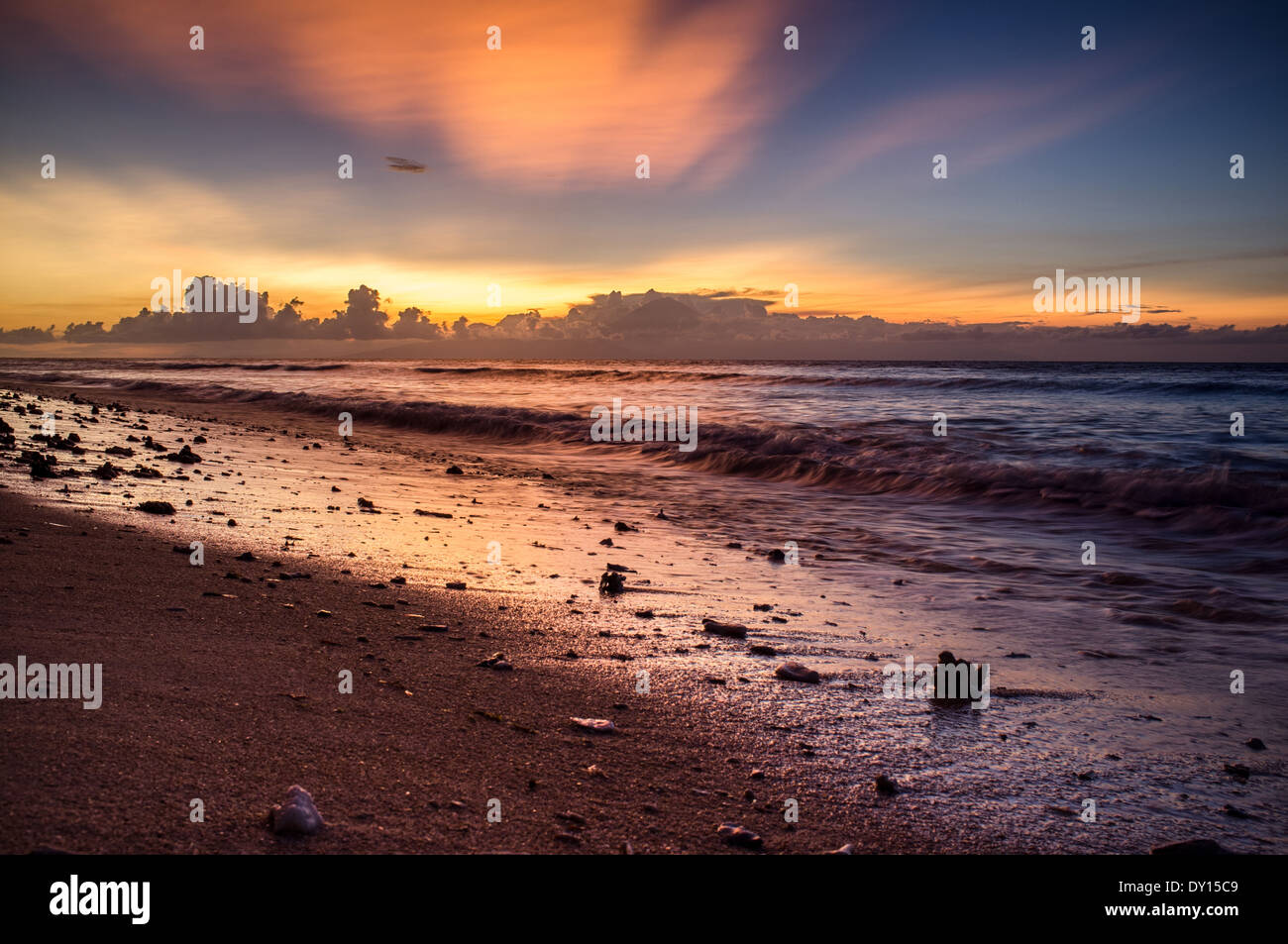 Gunung Agung (Volcano) Bali. View from Gili island, Trawangan, Indonesia Stock Photo