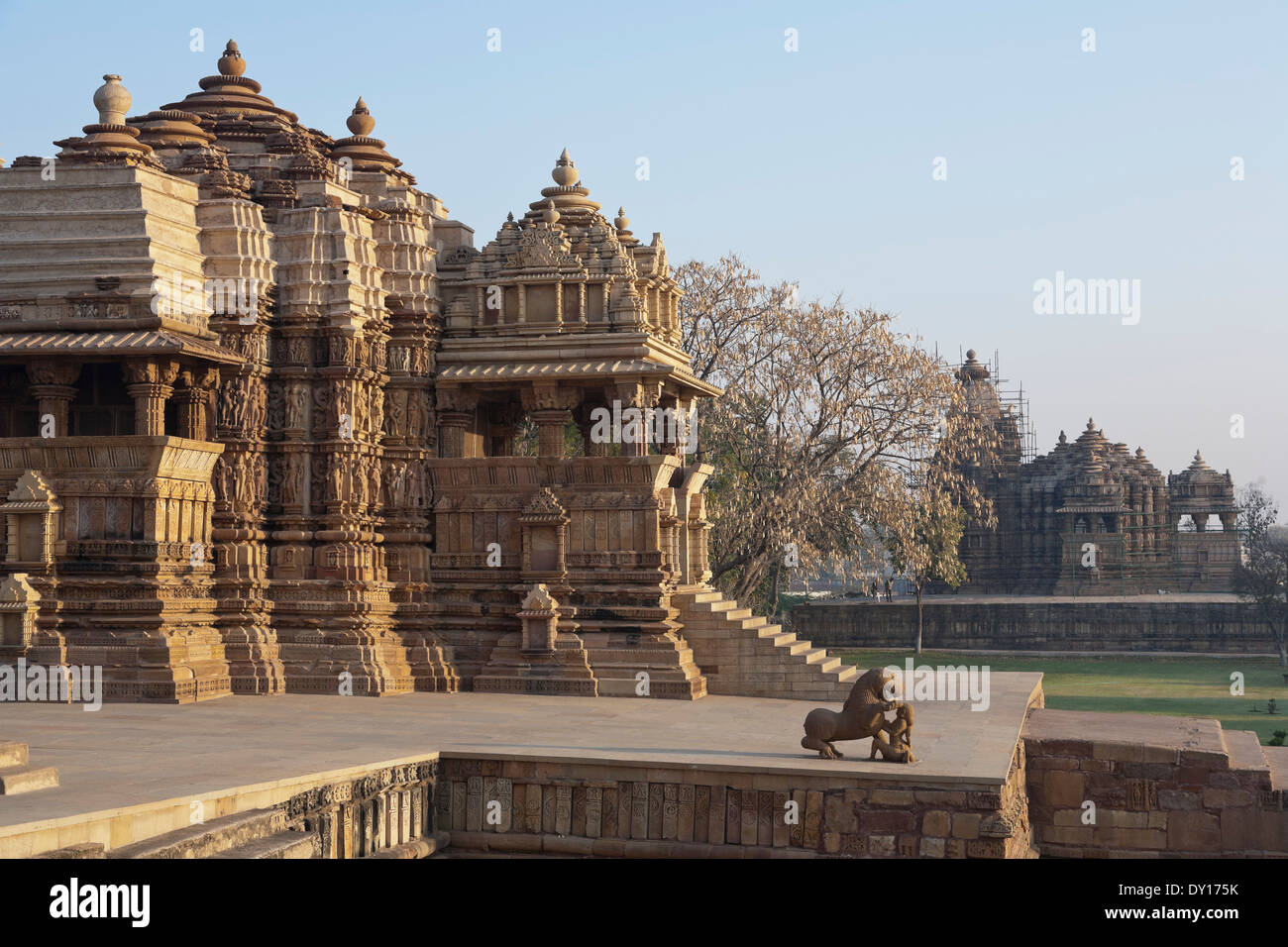 Khajuraho, Madhya Pradesh, India. Khajuraho Temples, Devi Jagadamba Temple, western group Stock Photo