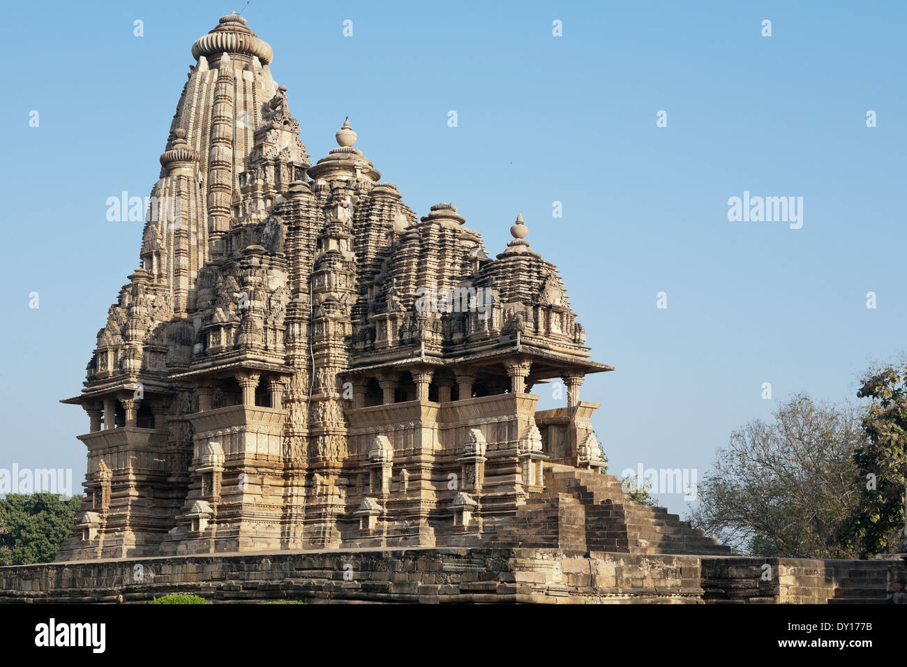 Khajuraho, Madhya Pradesh, India, South Asia. Khajuraho Temples, western group, Vishvanath Temple Stock Photo