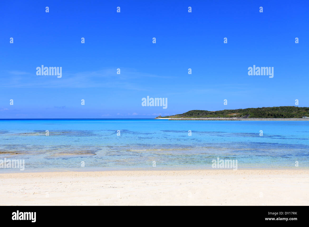 beautiful beach and blue sky Stock Photo - Alamy