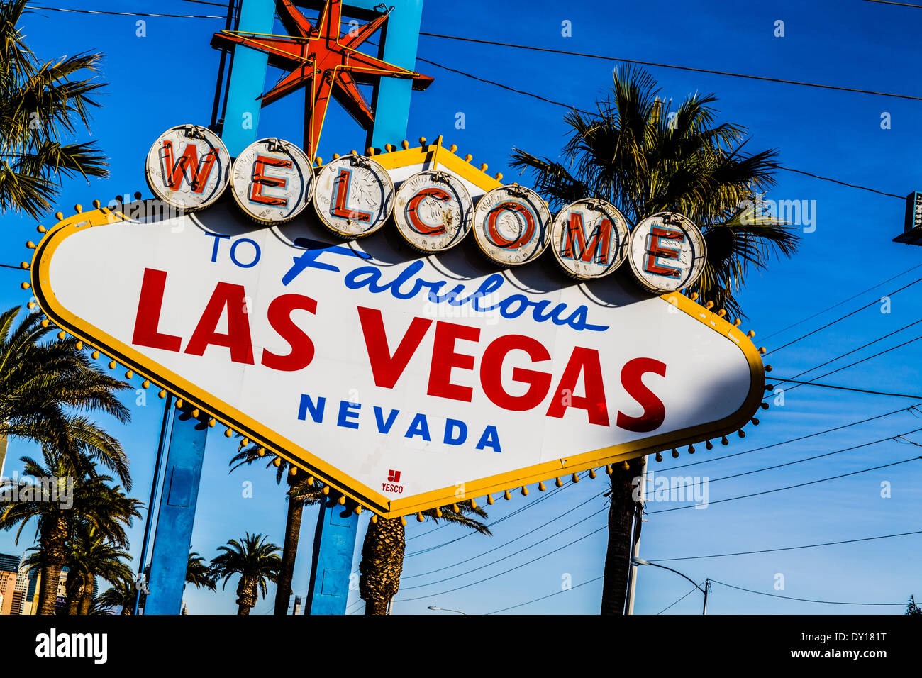 Las Vegas welcome sign. Las Vegas Nevada United States of America Stock Photo