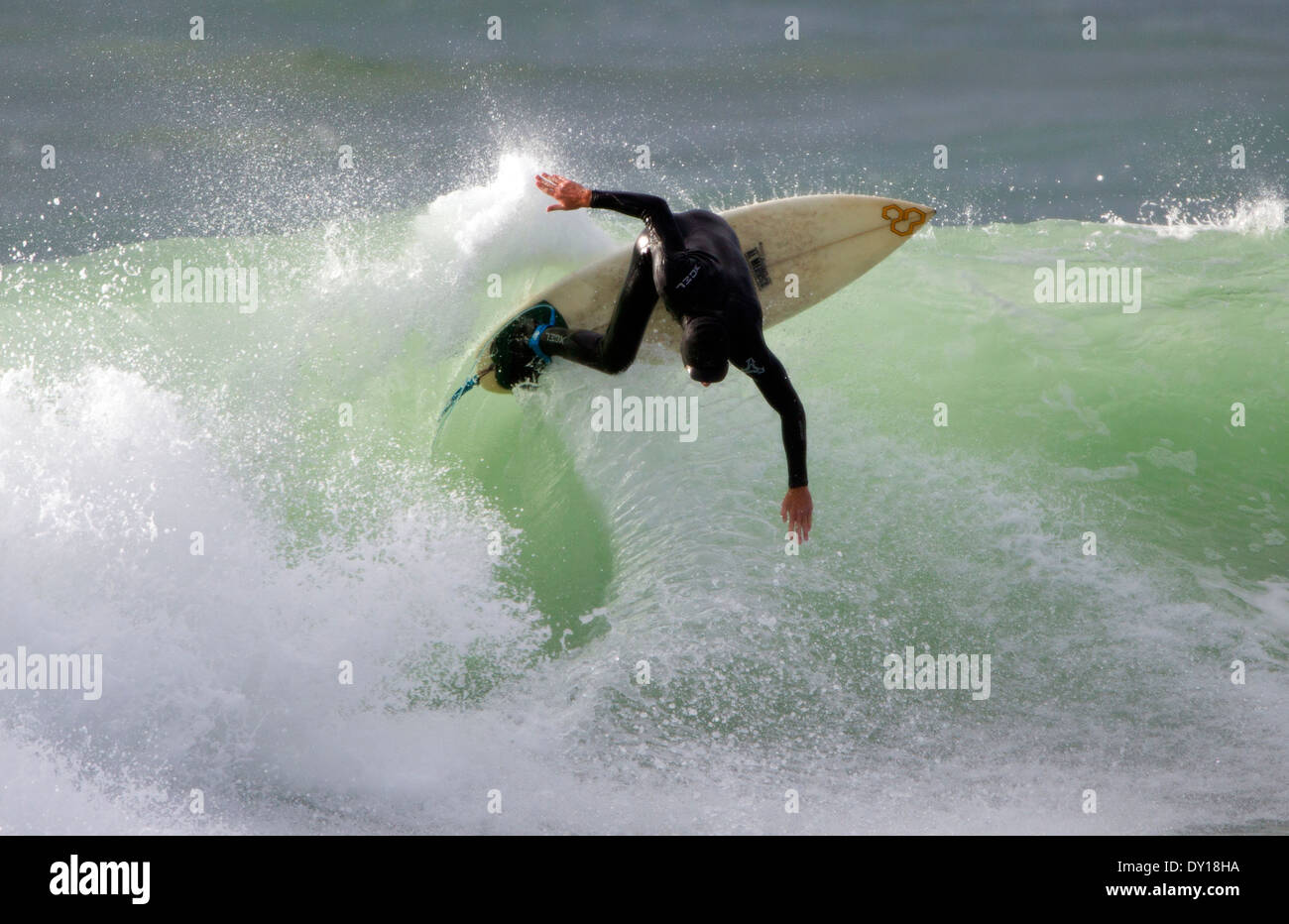 Surfer Cut Back Stock Photo