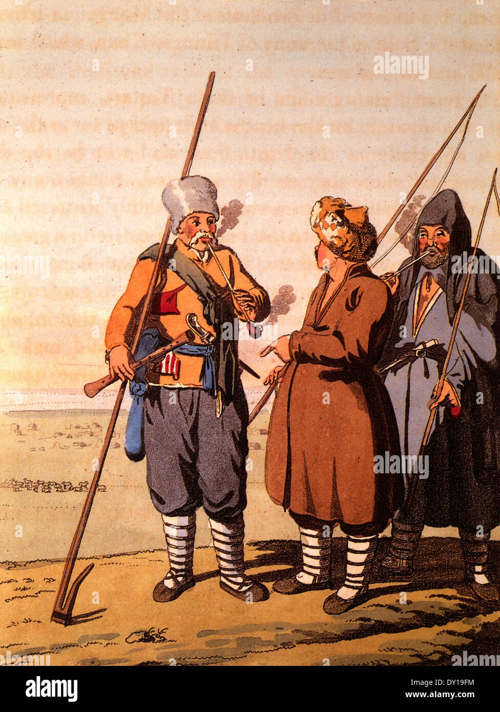 Tartar Shepherd with Two Men, from Travels Through the Southern Provinces of the Russian Empire in the Years 1793 & 1794 Stock Photo