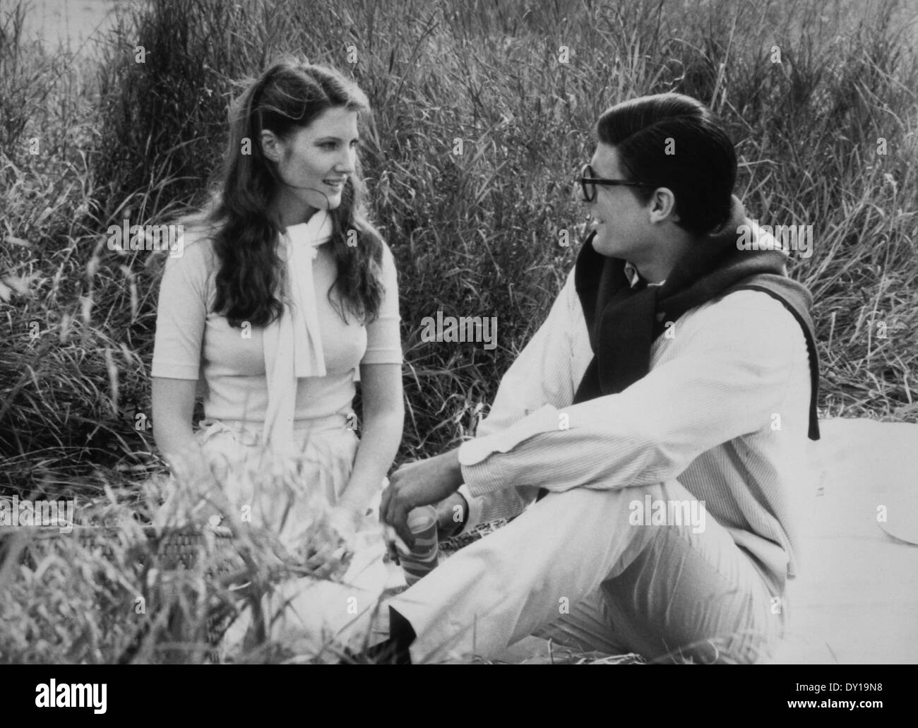 Christopher Reeve and Annette O'Toole, on-set of the Film, 'Superman III', 1983 Stock Photo