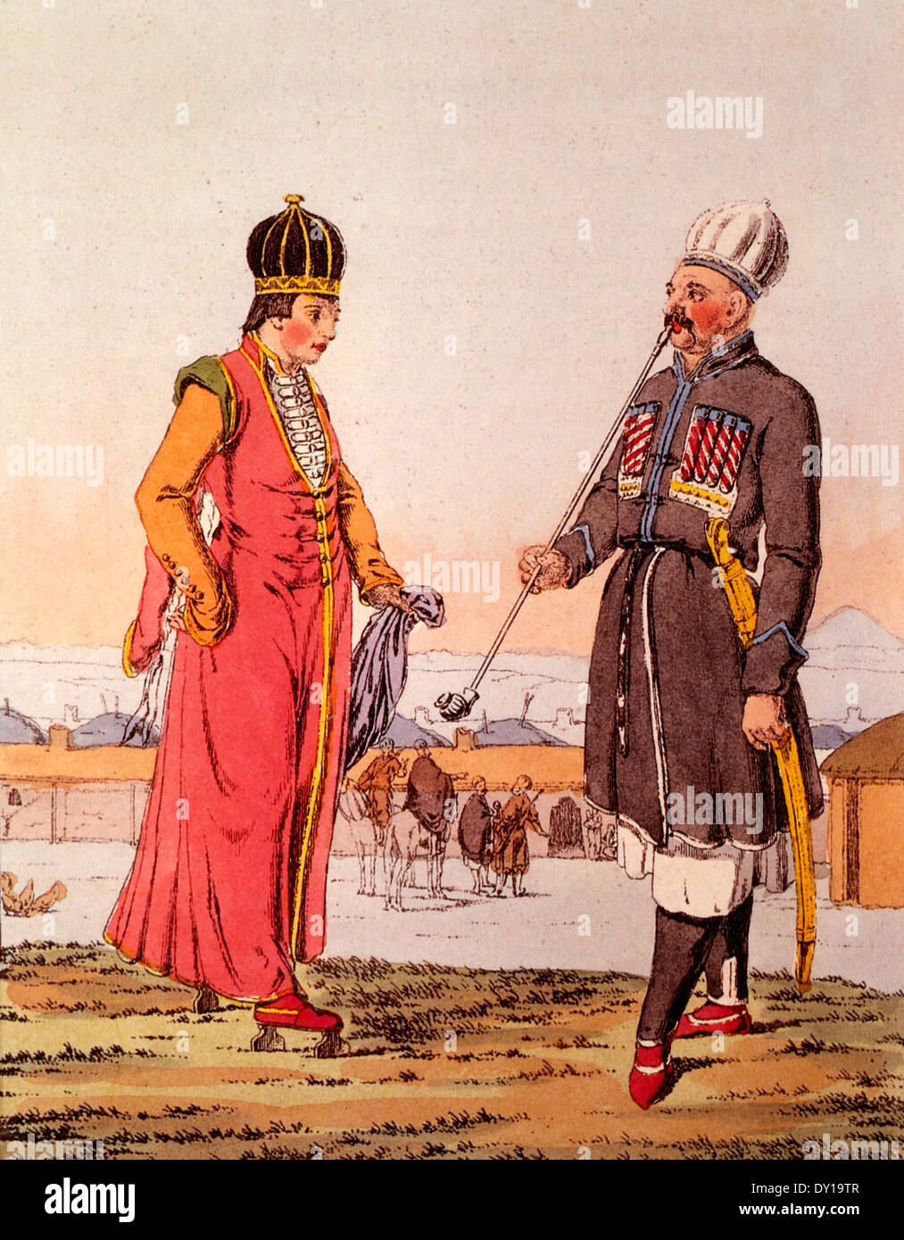 Circassian Princess Man High Rank from Travels Through the Southern Provinces the Russian Empire in the Years 1793 & 1794 Stock Photo