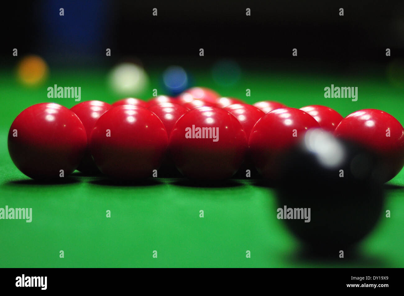 pool balls on pool table Stock Photo Alamy