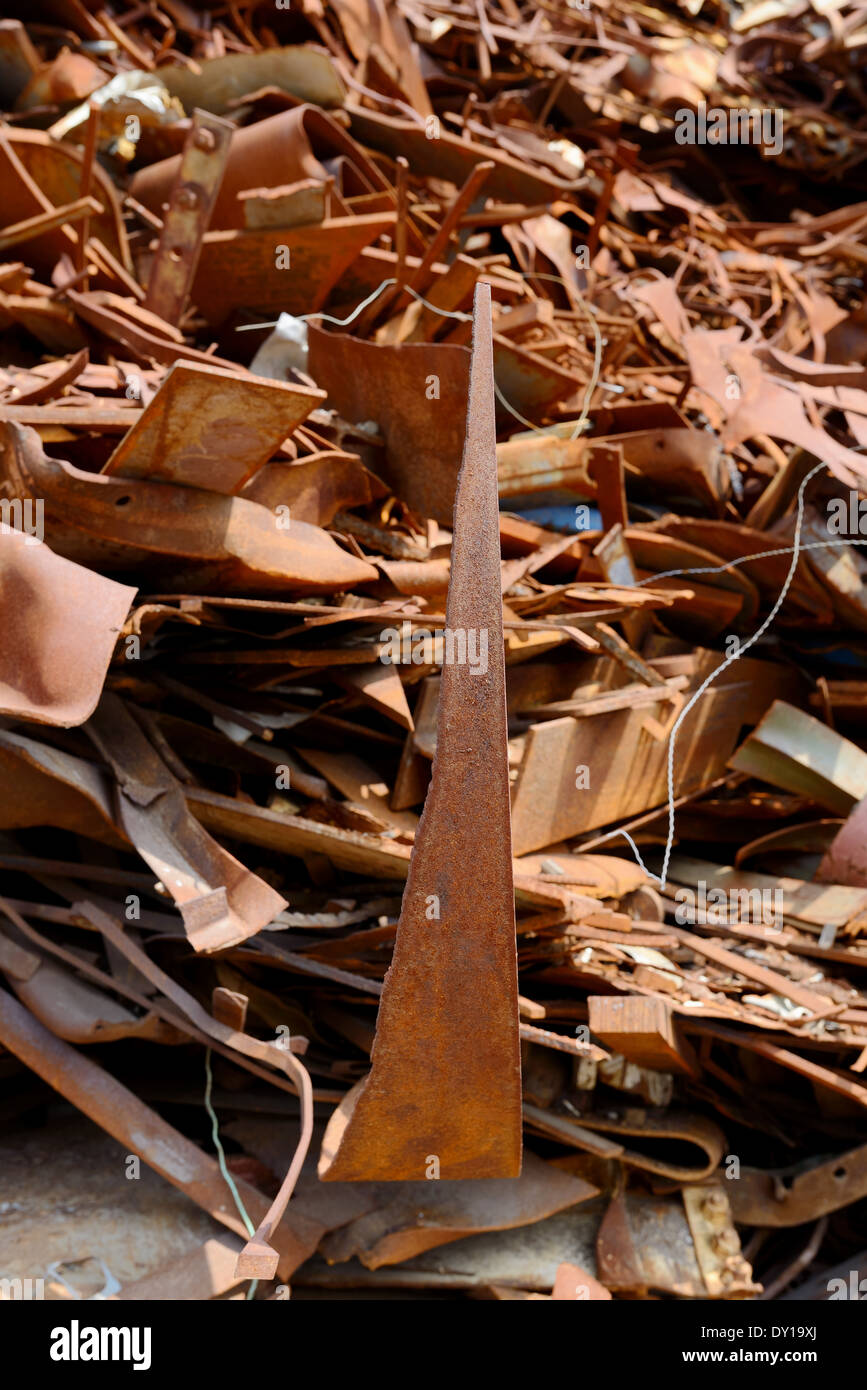 Pile of scrap metal for recycling Stock Photo