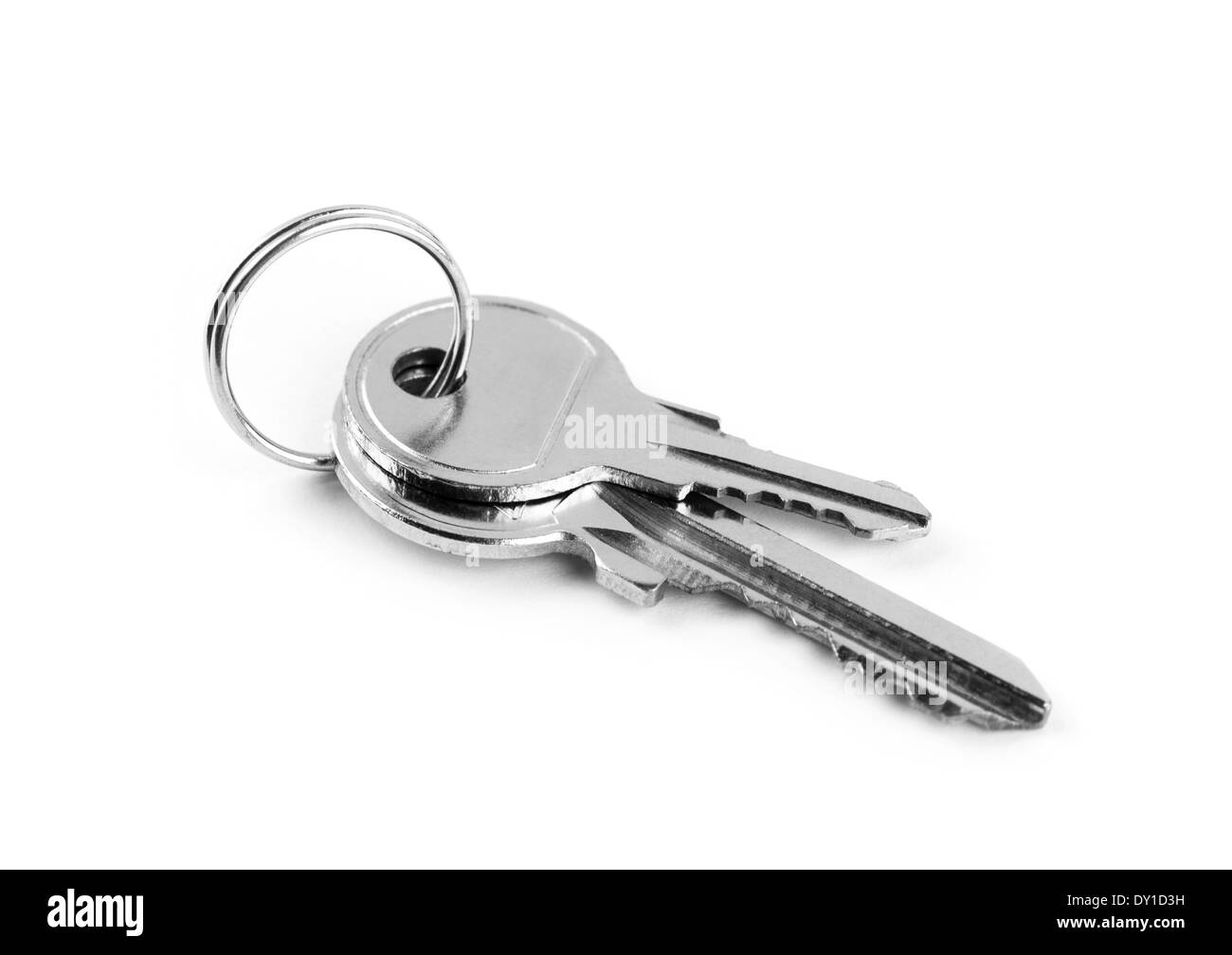 House keys on white background Stock Photo Alamy