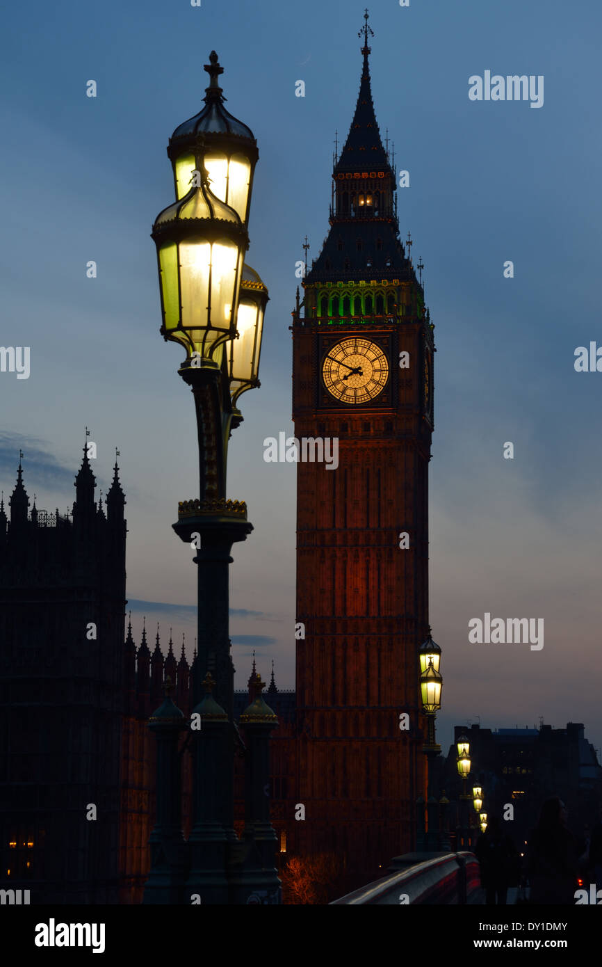 Night shot of Big Ben, Westminster, London,UK Stock Photo