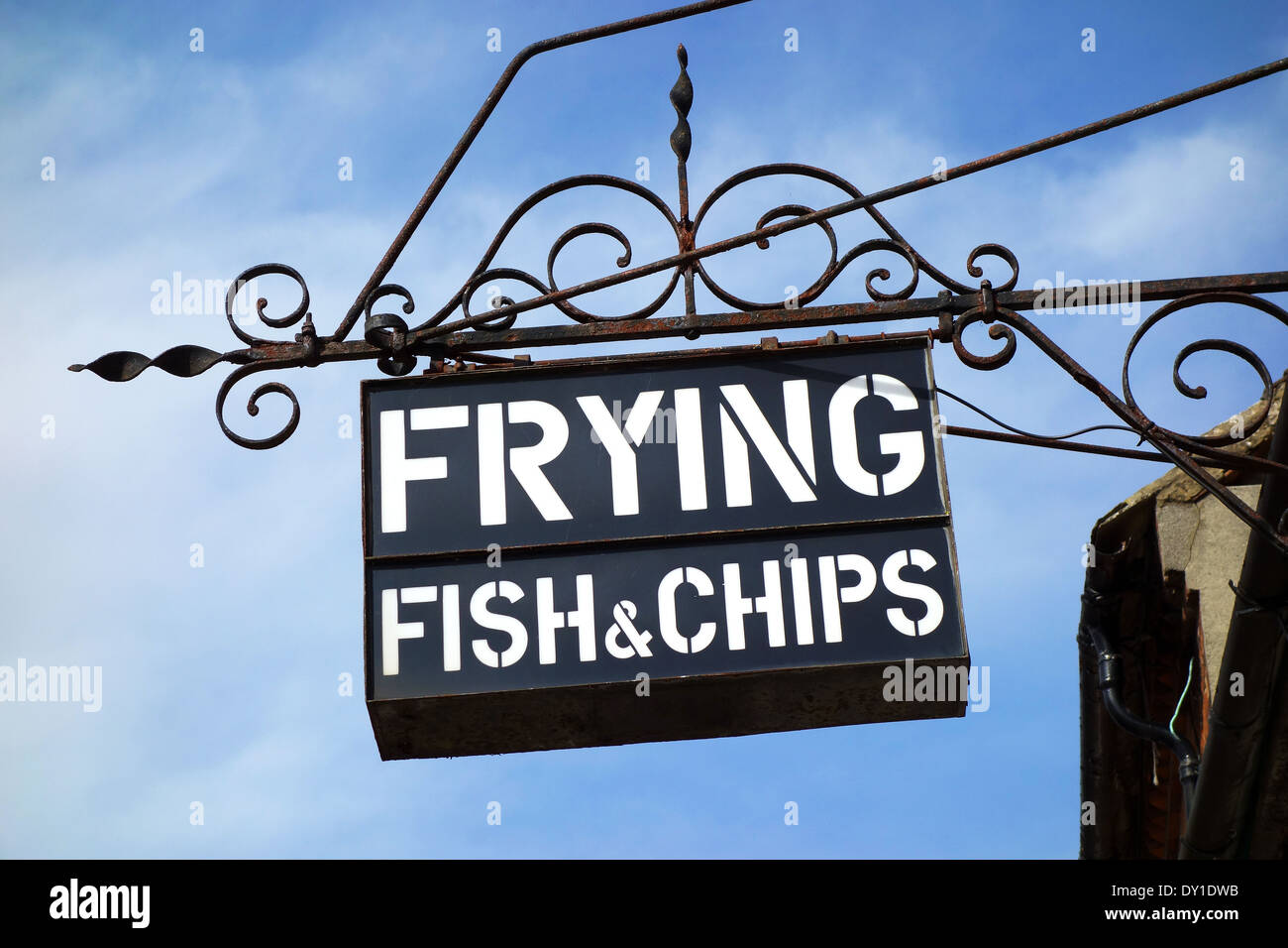 Fish and Chips sign, UK Stock Photo