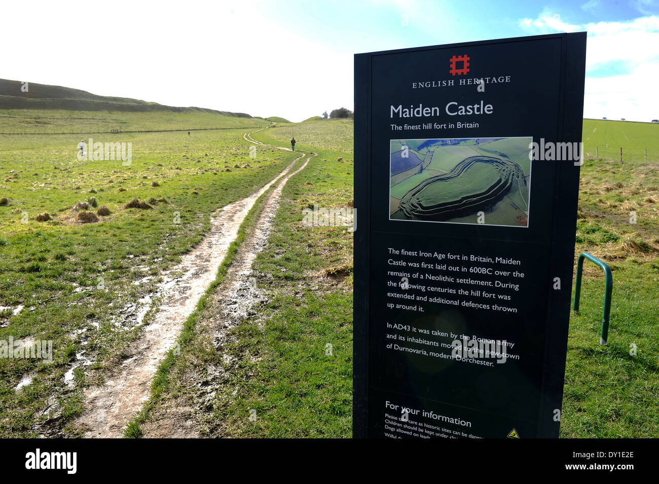 Maiden Castle, Iron Age Hill Fort, Dorset, Britain, UK Stock Photo