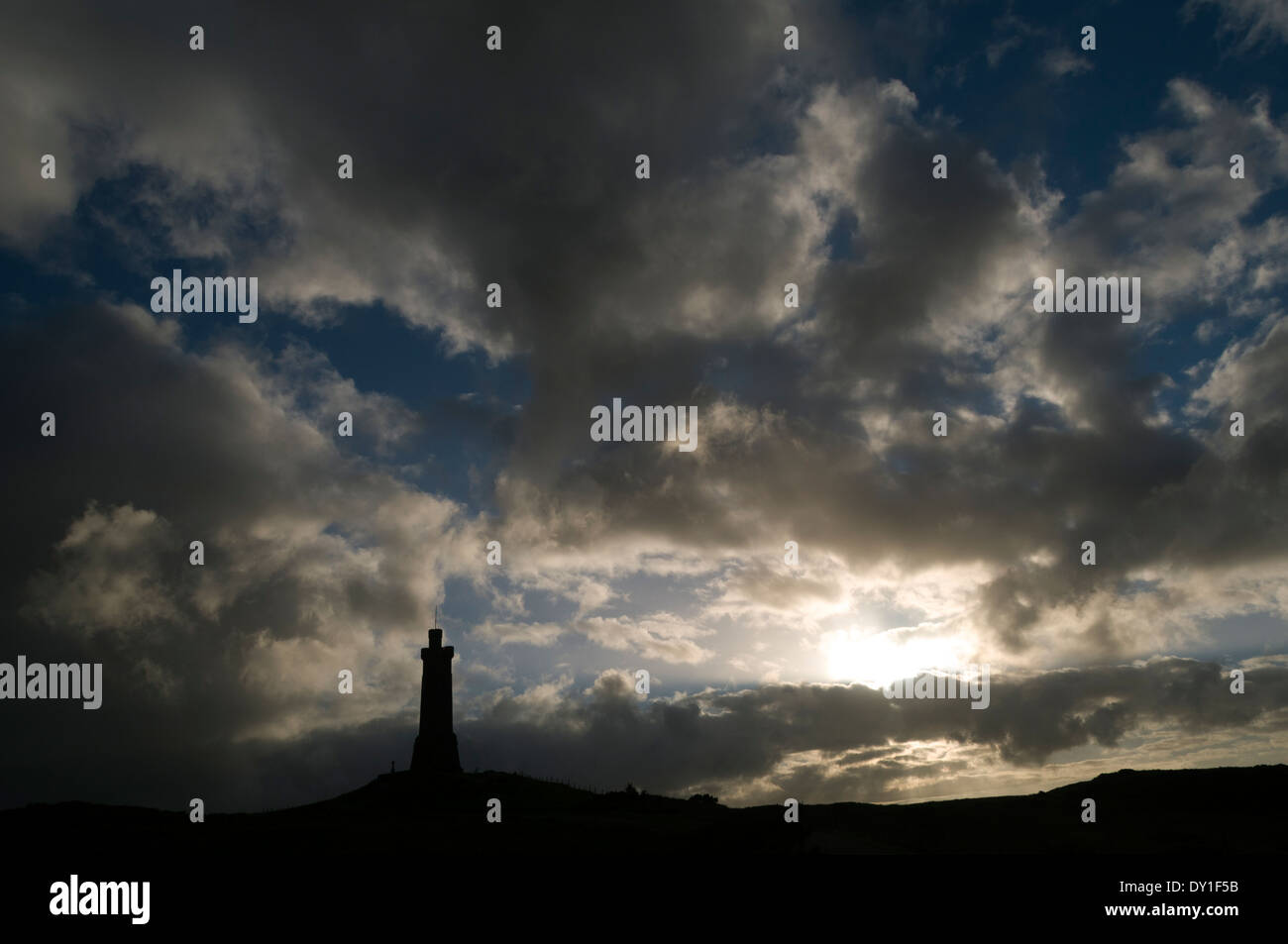 Sunset over the Lewis War Memorial, Stornoway, Lewis, Western Isles, Scotland, UK Stock Photo