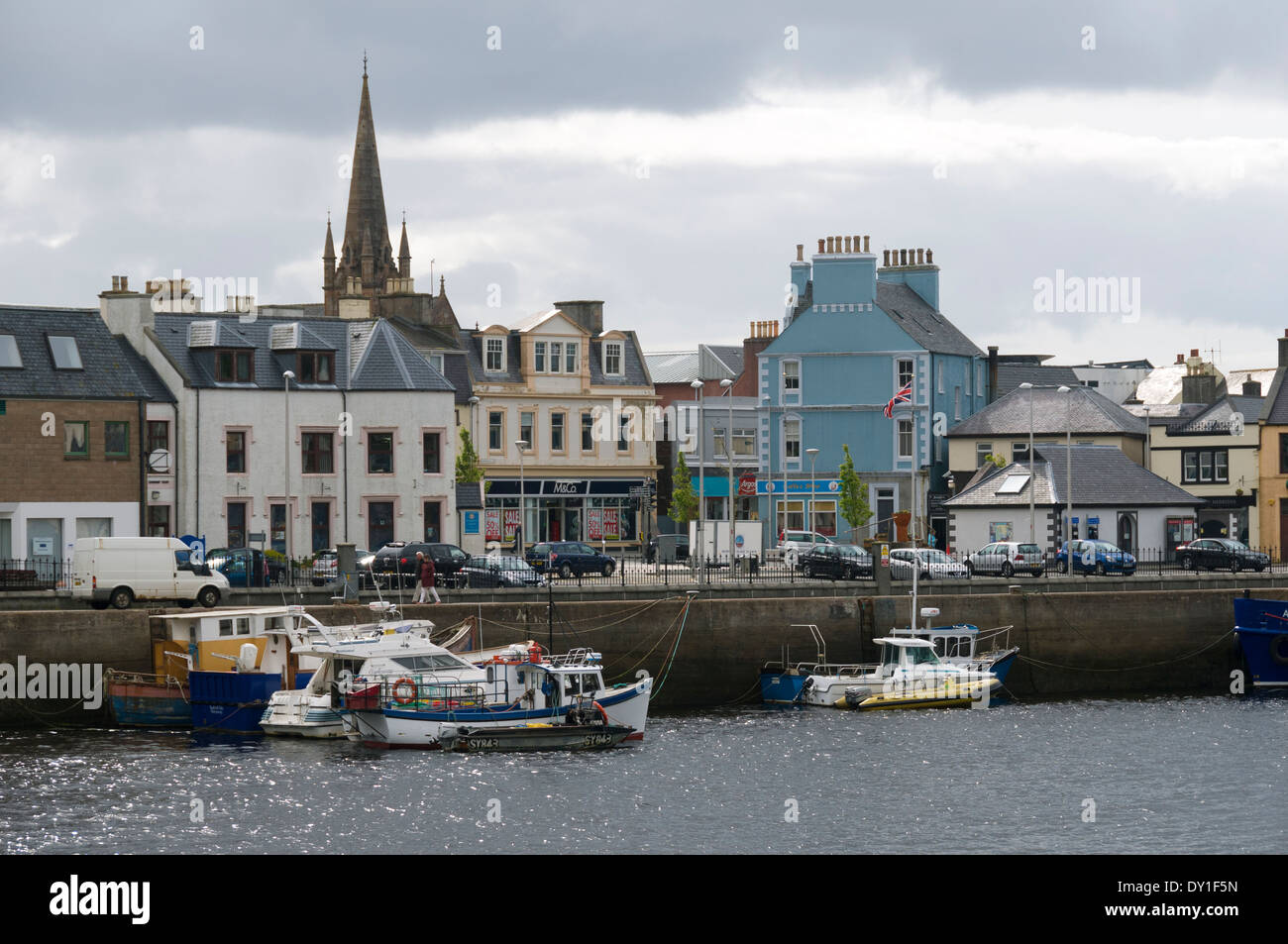 Stornoway over the harbour, Isle of Lewis, Western Isles, Scotland, UK Stock Photo