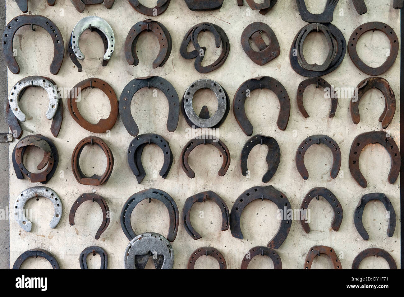 selection of different sizes and shaped horseshoes Stock Photo Alamy