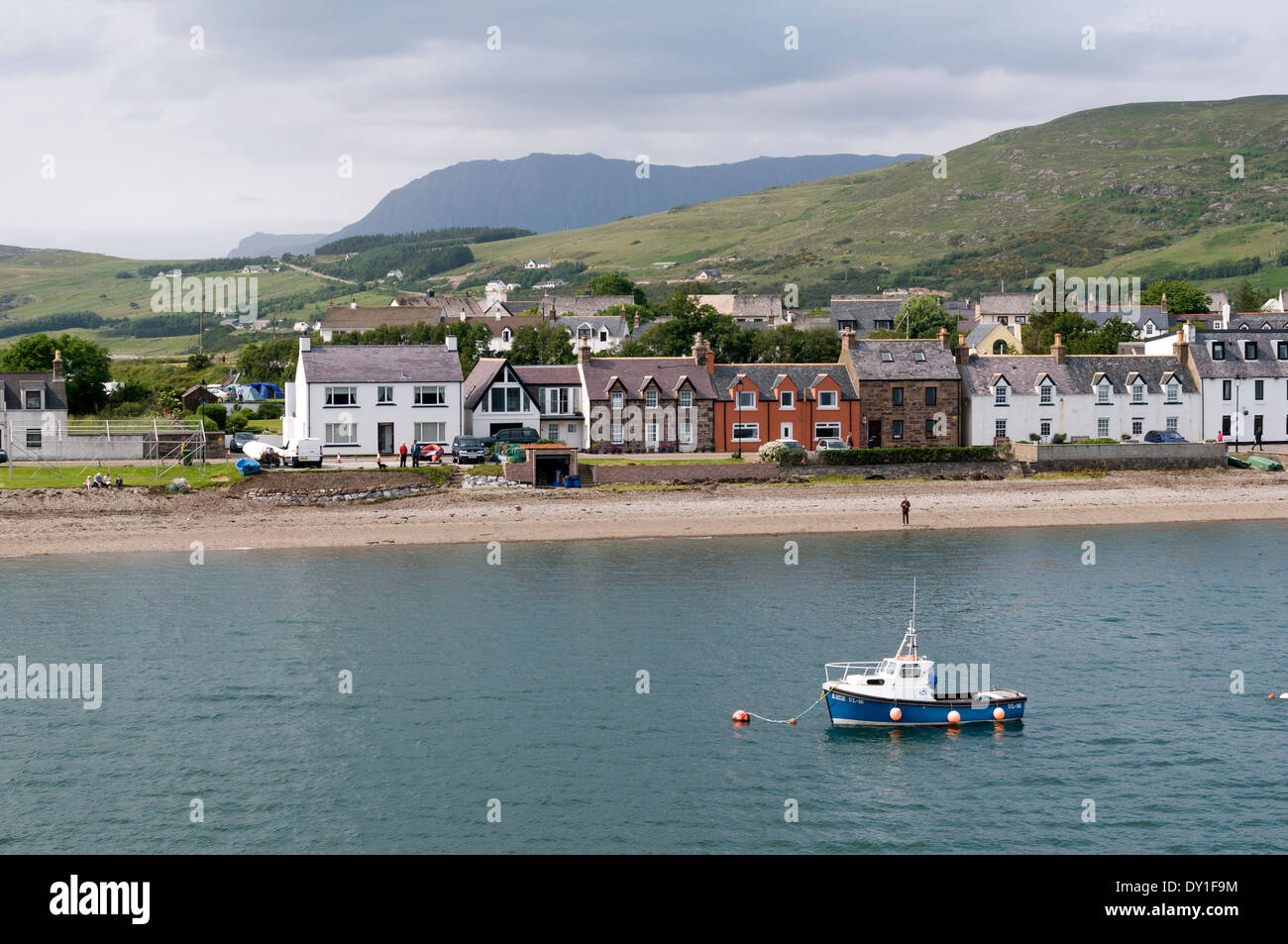 Ullapool from the Stornoway Ullapool ferry, at Ullapool, Sutherland