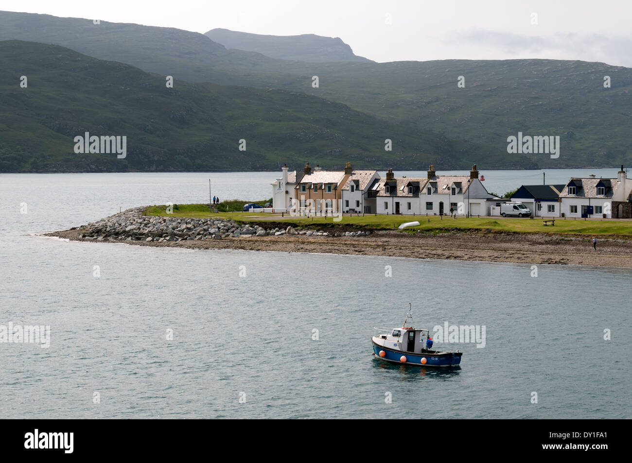 Ullapool from the Stornoway Ullapool ferry, at Ullapool, Sutherland