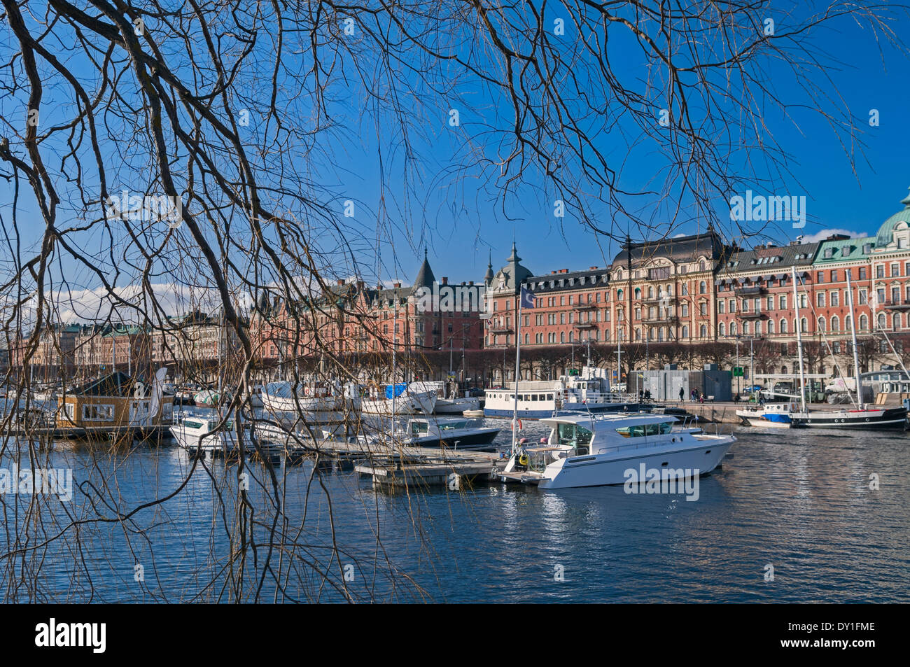 View to Strandvägen, Östermalm Stockholm Sweden Stock Photo