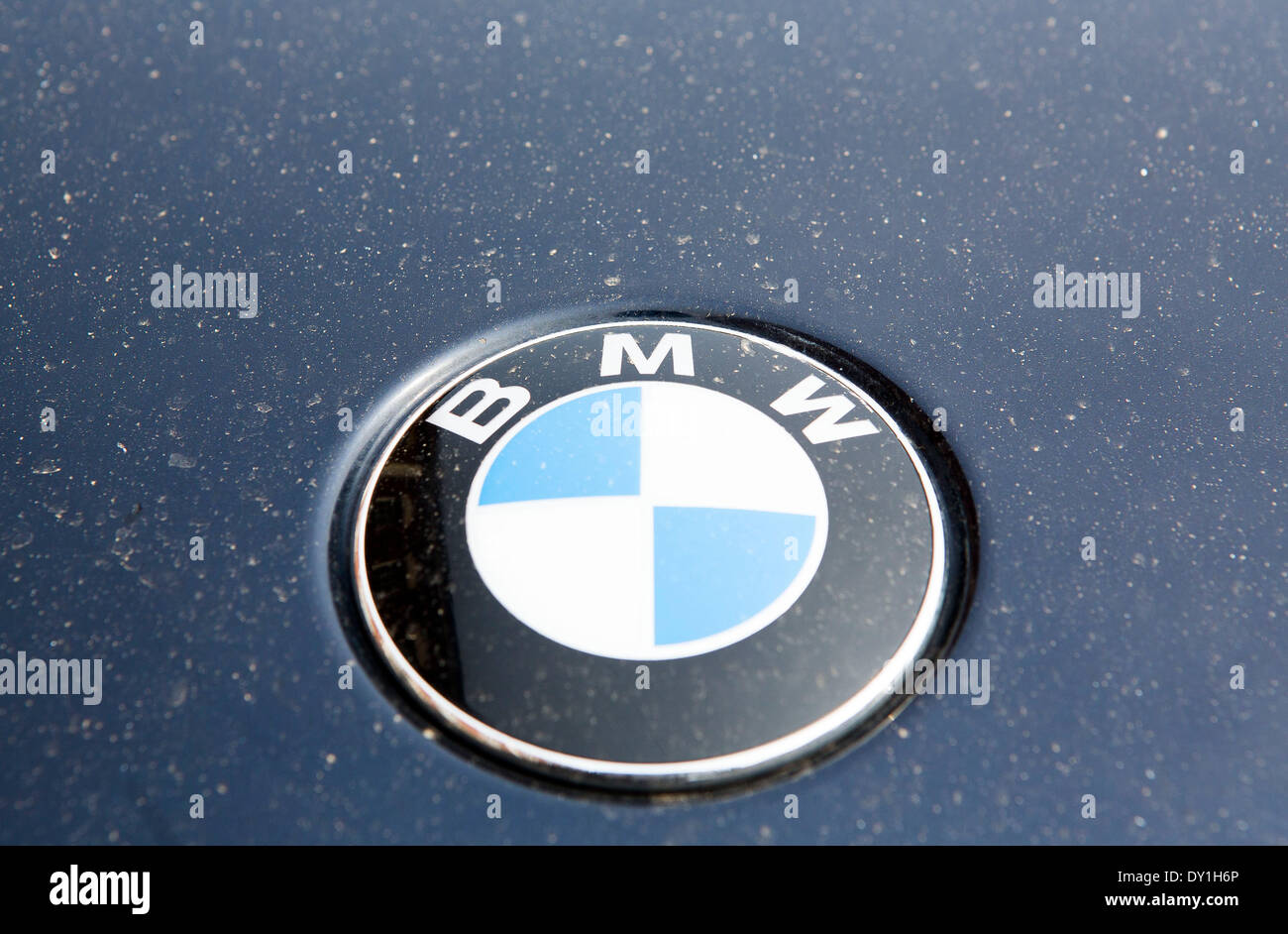BMW logo badge covered in snow Stock Photo - Alamy