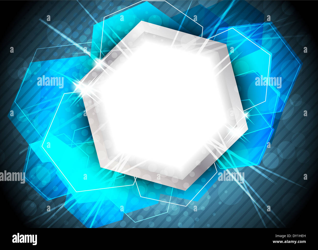 Abstract background with hexagon in blue color Stock Photo - Alamy