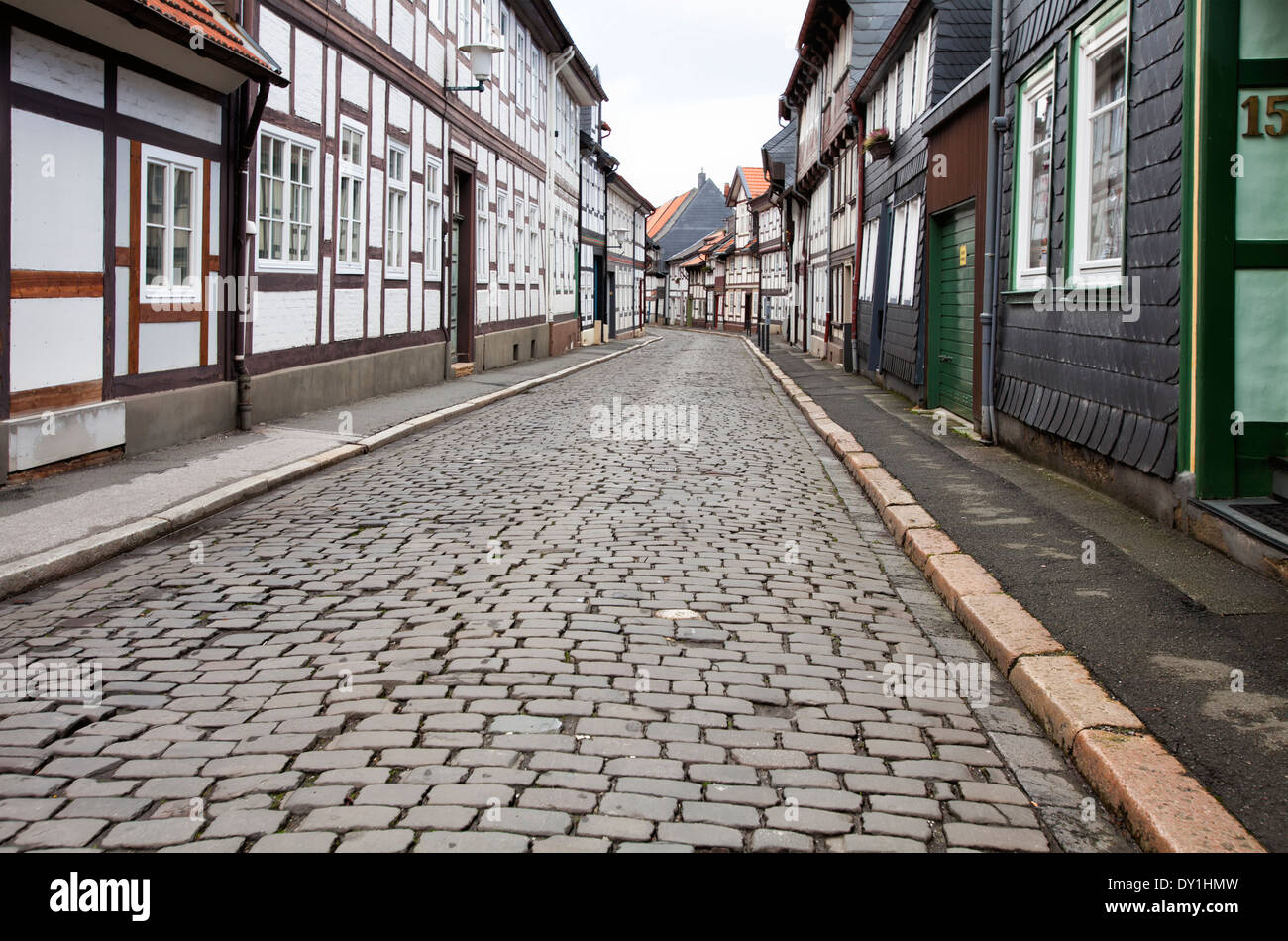 Half-timbered houses in the historic town centre, Goslar, Harz, Lower Saxony, Germany, Europe Stock Photo