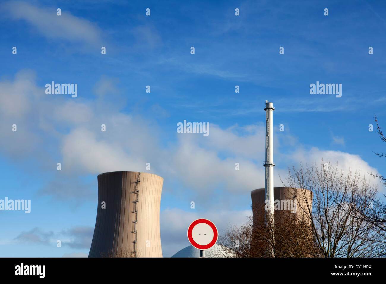 Grohnde Nuclear Power Plant, Emmerthal, Hameln, Lower Saxony, Germany, Europe Stock Photo