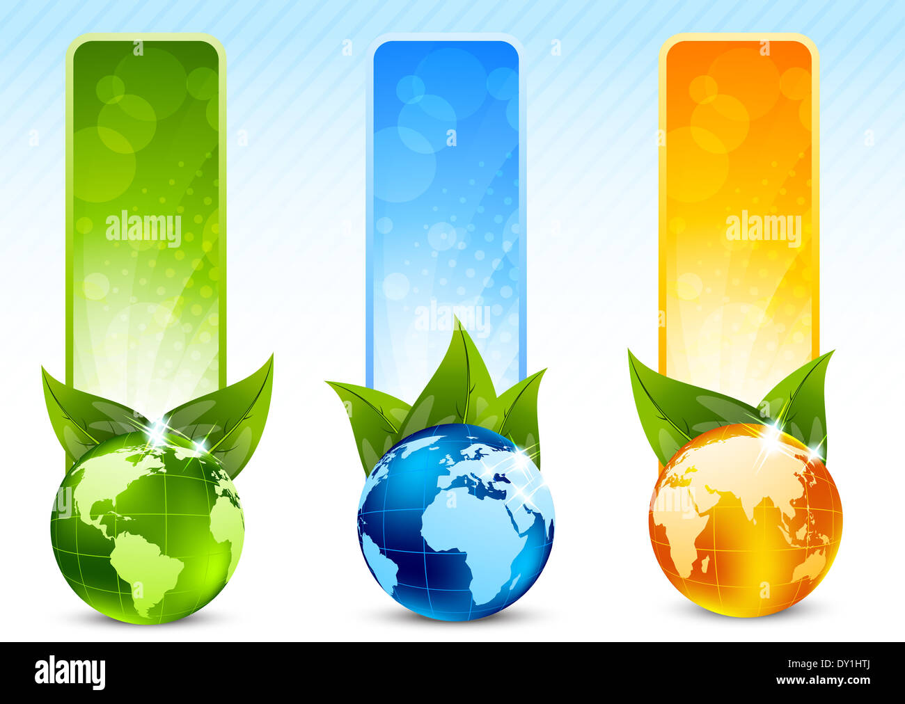 Vector bright banners with globe hi-res stock photography and images ...