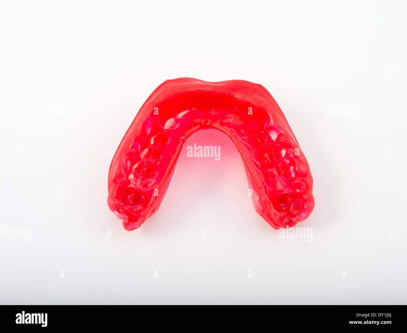 Red Mouthguard mouth protector, mouth piece, gumshield, gum guard, for contact sports martial arts Stock Photo