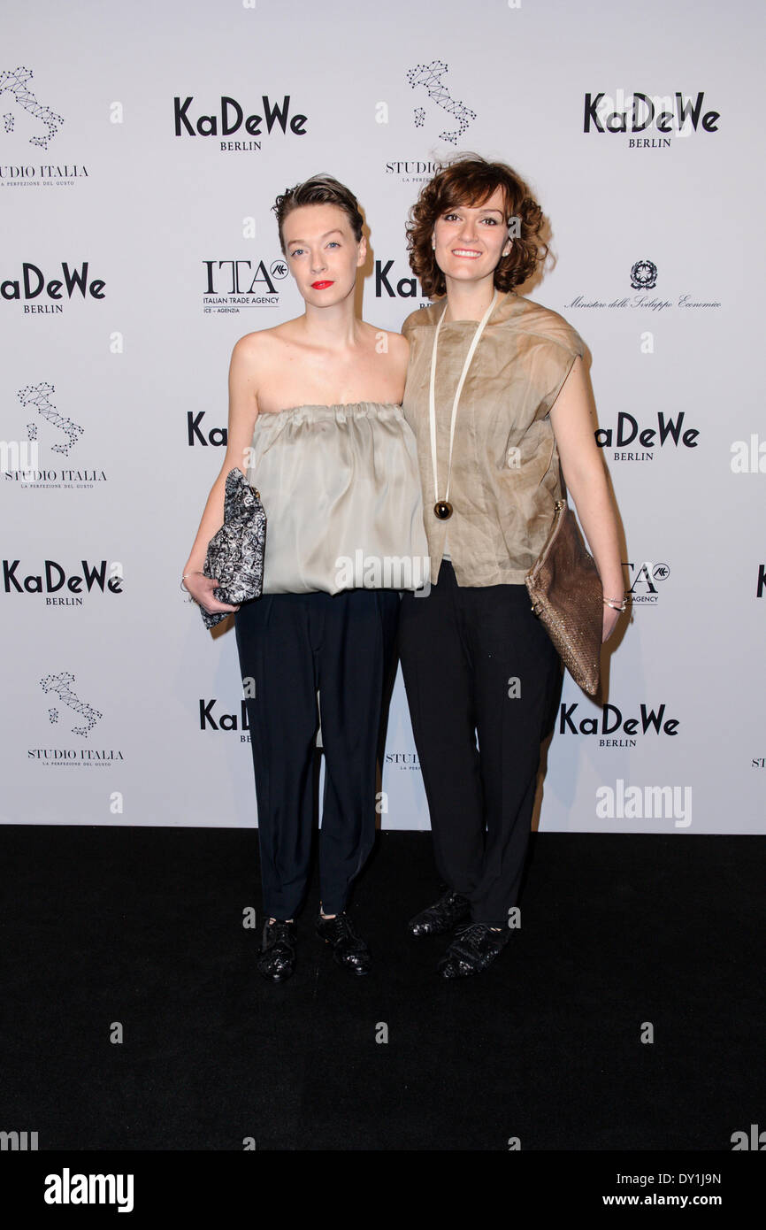 Berlin, Germany. 2nd Apr, 2014. Marianna Giusti and Vera Giusti attend the 'Studio Italia - La Perfezione del Gusto' grand opening at KaDeWe on April 2, 2014 in Berlin, Germany. Photo: picture alliance/Robert Schlesinger/picture alliance/dpa/Alamy Live News Stock Photo