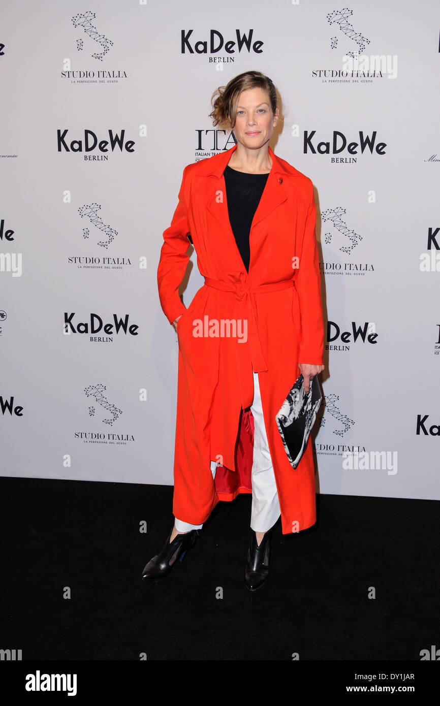 Berlin, Germany. 2nd Apr, 2014. Marie Baeumer attends the 'Studio Italia - La Perfezione del Gusto' grand opening at KaDeWe on April 2, 2014 in Berlin, Germany. Photo: picture alliance/Robert Schlesinger/picture alliance/dpa/Alamy Live News Stock Photo