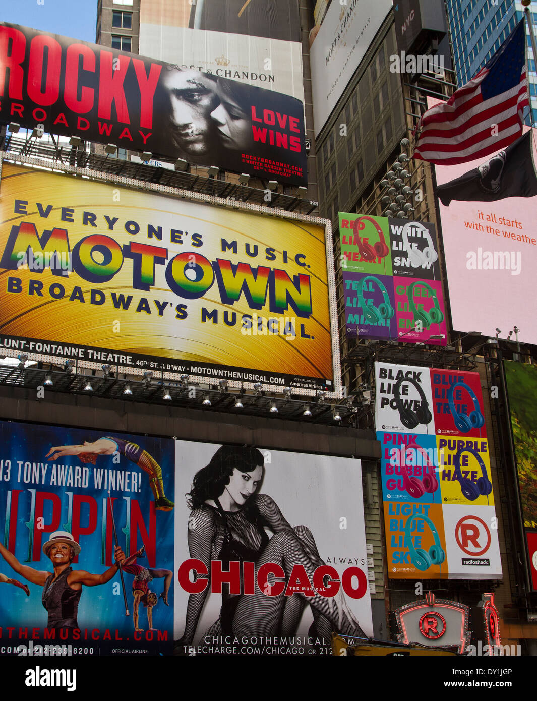 Billboards in Times Square New York 24.03.2014 Stock Photo