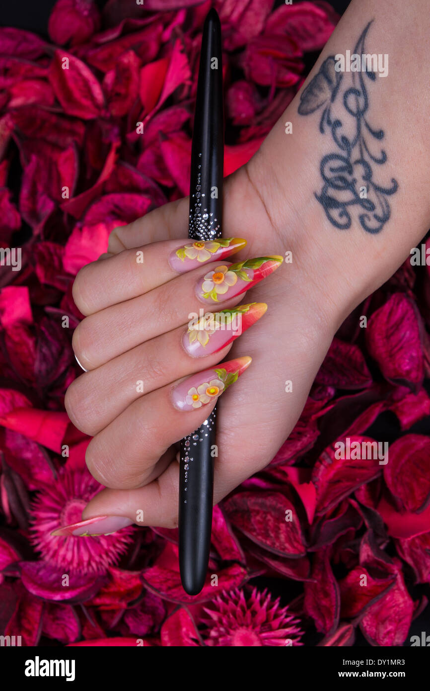 Black nail gel hires stock photography and images Alamy