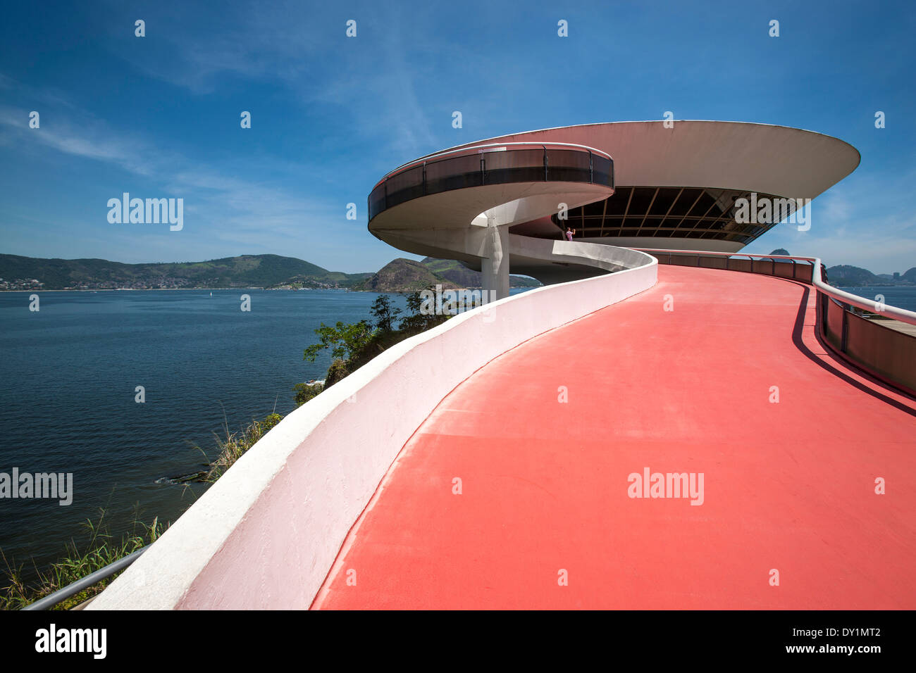 Rio de Janeiro, Museum of Contemporary Art MAC, Oscar Niemeyer, architecture, architect, Modern, cultural, Niterói, Brasil Stock Photo
