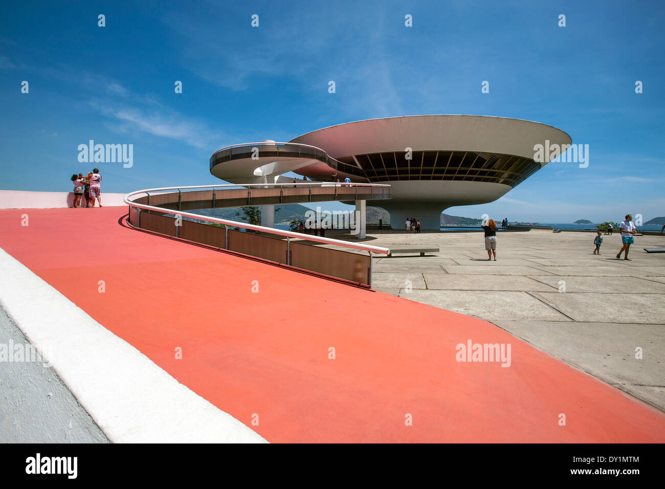 RRio de Janeiro, Museum of Contemporary Art MAC, Oscar Niemeyer, architecture, architect, Modern, cultural, Niterói, Brasil Stock Photo