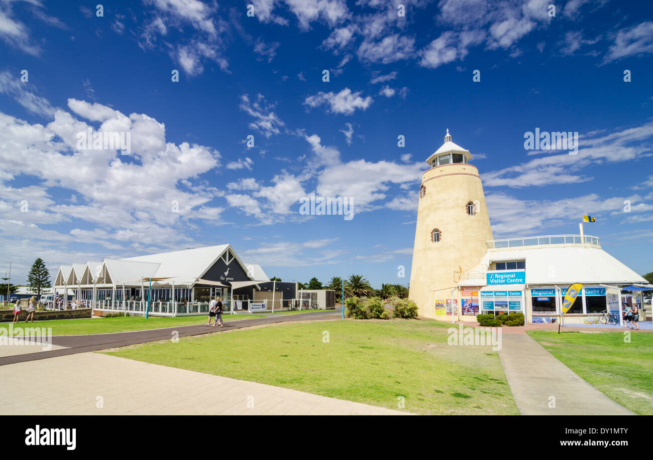 Cafe and Tourist Information Office along the foreshore in Busselton, Western Australia Stock Photo